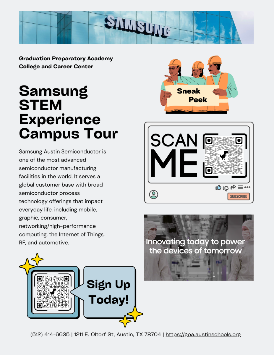 This is the flyer for the Samsung Semiconductor Filed Trip - QR included. 